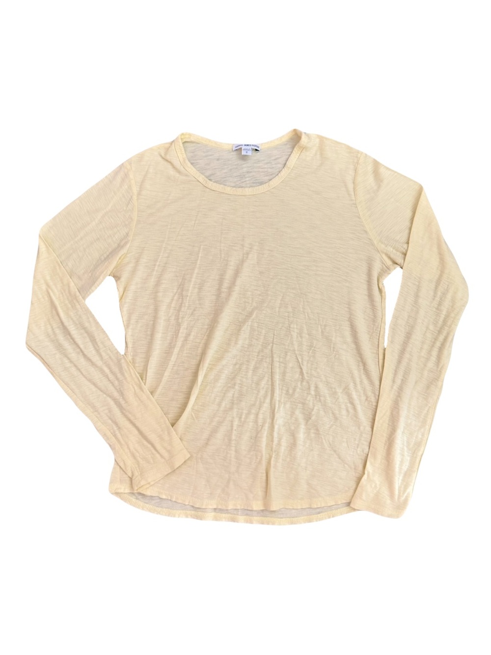 NWOT JAMES PERSE STANDARD LIGHT YELLOW LONG-SLEEVE TEE SHIRT // SIZE 2 ✨